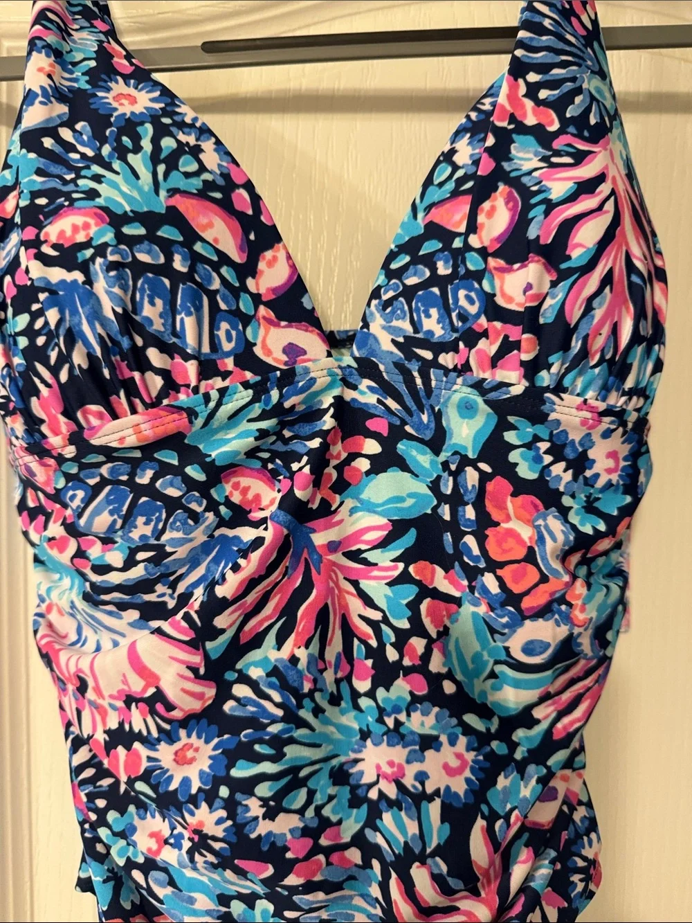 Kids Floral One-Piece Swimsuit in Navy, Blue & Pink